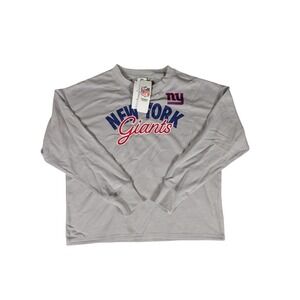 NFL New York Giants Team Apparel Womens Gray Long‎ Sleeve Shirt NY Football - M